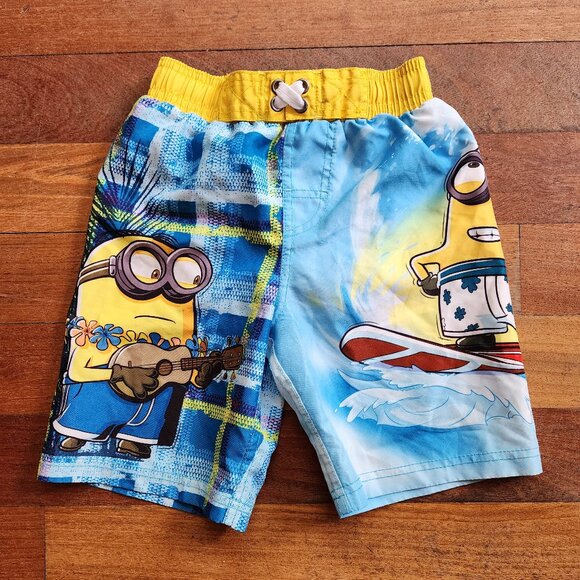 Universal Despicable Me Minions Kids Bathing Suit Trunks Size 4 - Picture 2 of 11